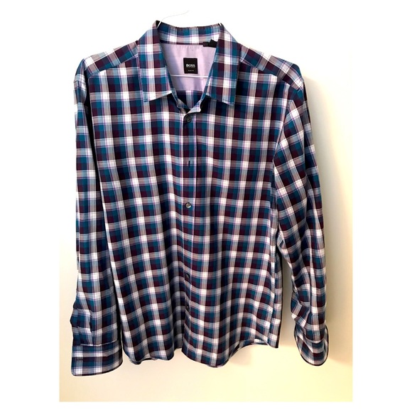 Hugo Boss Men’s Button Down, Plaid - Picture 1 of 4
